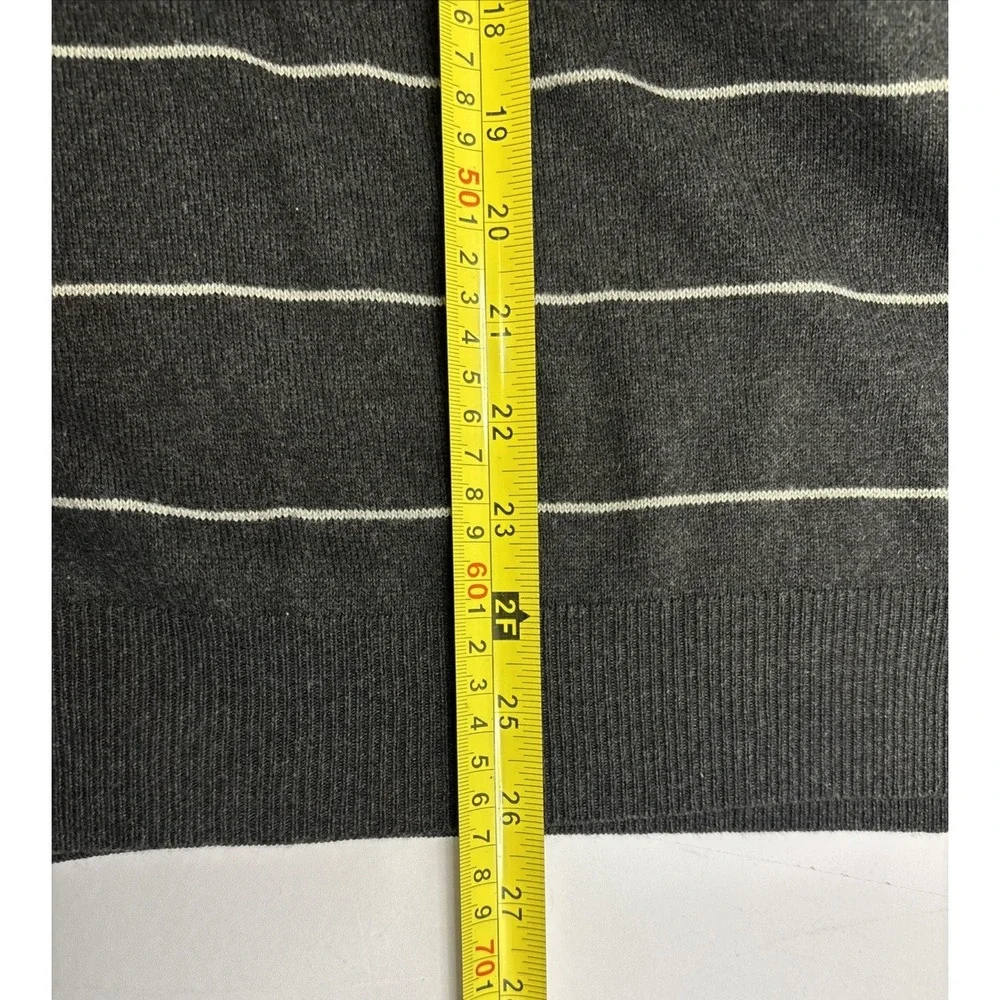 Vtg Harold Powell Cashmere Blend Grey Striped Sweater Mens‎ XXL Academia Soft